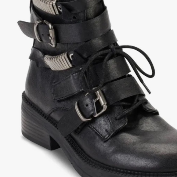 Shoes - DKNY women's leather scrappy combat boots